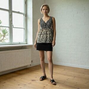 Anthropologie Akemi + Kin Women’s Cotton Multi-print Embroidered Top Size Small